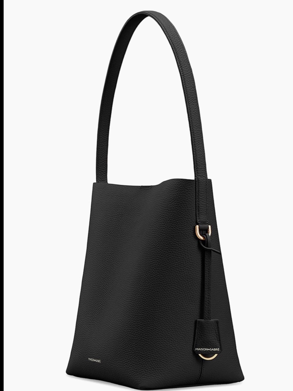 Maison de Sabre Black Leather bucket Bag smoking home like new with 2 charms - Picture 10 of 15